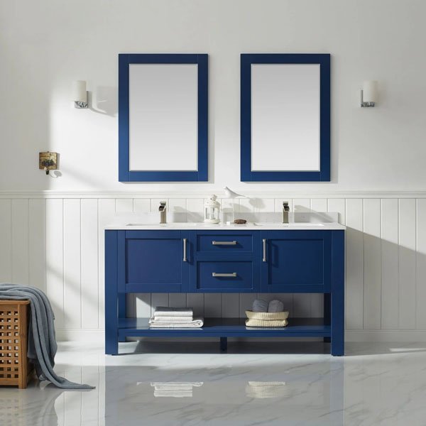 Composite Carrara White Stone Countertop - jewelry-blue-M